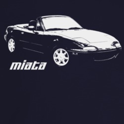 1992 Miata Three Quarter Angle View With Model Name Dark Color T Shirt