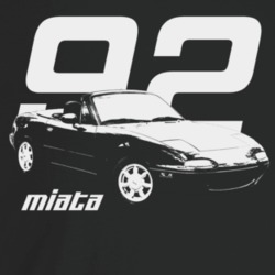 1992 Miata Three Quarter Angle View With Year And Model Name Dark Colo
