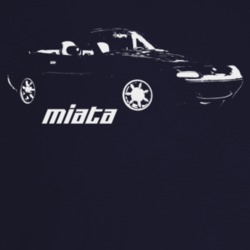 1993 Miata Three Quarter Angle View With Model Name Dark Color T Shirt