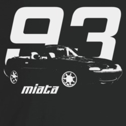 1993 Miata Three Quarter Angle View With Year And Model Name Dark Colo