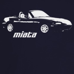 1994 Miata Three Quarter Angle View With Model Name Dark Color T Shirt