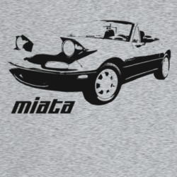 1995 Miata Three Quarter Angle View With Model Name Light Color T Shir
