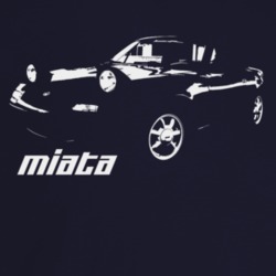 1995 Miata Three Quarter Angle View With Model Name Dark Color T Shirt
