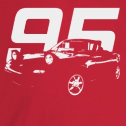 1995 Miata Three Quarter Angle View With Year Dark Color T Shirt