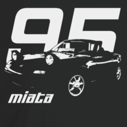1995 Miata Three Quarter Angle View With Year And Model Name Dark Colo