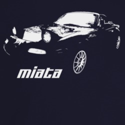 1996 Miata Three Quarter Angle View With Model Name Dark Color T Shirt