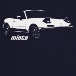 1997 Miata Three Quarter Angle View With Model Name Dark Color T Shirt