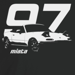 1997 Miata Three Quarter Angle View With Year And Model Name Dark Colo