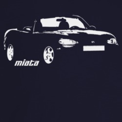 1998 Miata Three Quarter Angle View With Model Name Dark Color T Shirt