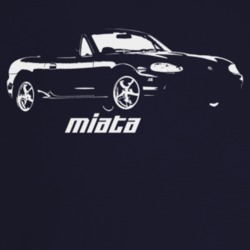 1999 Miata Three Quarter Angle View With Model Name Dark Color T Shirt