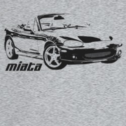 2000 Miata Three Quarter Angle View With Model Name Light Color T Shir