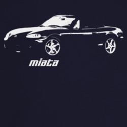 2001 Miata Three Quarter Angle View With Model Name Dark Color T Shirt