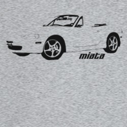 2002 Miata Three Quarter Angle View With Model Name Light Color T Shir