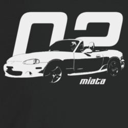2002 Miata Three Quarter Angle View With Year And Model Name Dark Colo