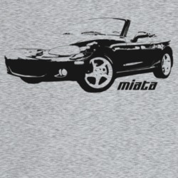 2003 Miata Three Quarter Angle View With Model Name Light Color T Shir