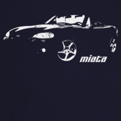 2003 Miata Three Quarter Angle View With Model Name Dark Color T Shirt