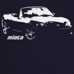 2004 Miata Three Quarter Angle View With Model Name Dark Color T Shirt