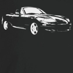 2005 Miata Three Quarter Angle View Dark Color T Shirt