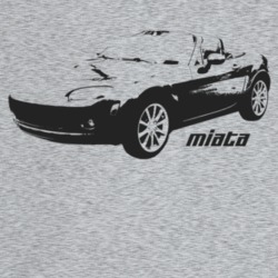 2006 Miata Three Quarter Angle View With Model Name Light Color T Shir