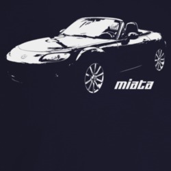 2006 Miata Three Quarter Angle View With Model Name Dark Color T Shirt