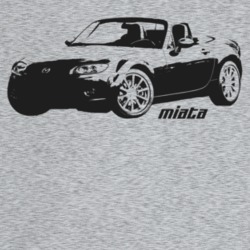 2008 Miata Three Quarter Angle View With Model Name Light Color T Shir