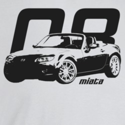 2008 Miata Three Quarter Angle View With Year And Model Name Light Col