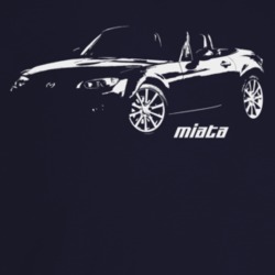 2008 Miata Three Quarter Angle View With Model Name Dark Color T Shirt