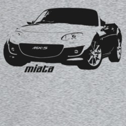 2009 Miata Three Quarter Angle View With Model Name Light Color T Shir