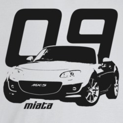 2009 Miata Three Quarter Angle View With Year And Model Name Light Col