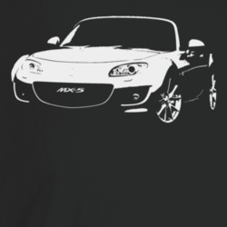 2009 Miata Three Quarter Angle View Dark Color T Shirt