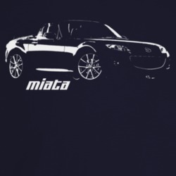 2010 Miata Three Quarter Angle View With Model Name Dark Color T Shirt