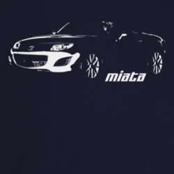 2012 Miata Three Quarter Angle View With Model Name Dark Color T Shirt