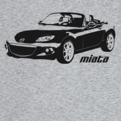 2013 Miata Three Quarter Angle View With Model Name Light Color T Shir