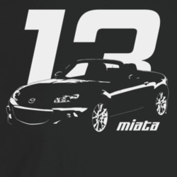 2013 Miata Three Quarter Angle View With Year And Model Name Dark Colo