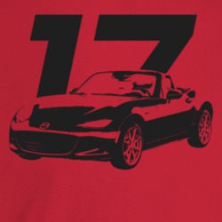 2017 Miata Three Quarter Angle View With Year Light Color T Shirt