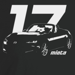 2017 Miata Three Quarter Angle View With Year And Model Name Dark Colo