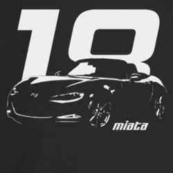 2018 Miata Three Quarter Angle View With Year And Model Name Dark Colo