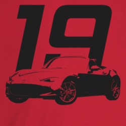 2019 Miata Three Quarter Angle View With Year Light Color T Shirt