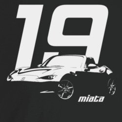 2019 Miata Three Quarter Angle View With Year And Model Name Dark Colo