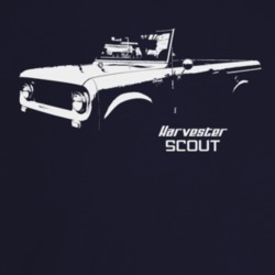 1961 Scout Three Quarter Angle View With Model Name Dark Color T Shirt