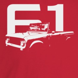 1961 Scout Three Quarter Angle View With Year Dark Color T Shirt