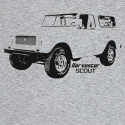 1962 Scout Three Quarter Angle View With Model Name Light Color T Shir