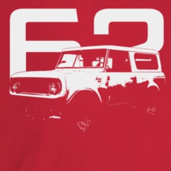 1962 Scout Three Quarter Angle View With Year Dark Color T Shirt