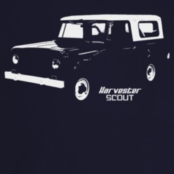 1964 Scout Three Quarter Angle View With Model Name Dark Color T Shirt