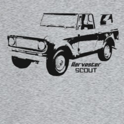 1966 Scout Three Quarter Angle View With Model Name Light Color T Shir