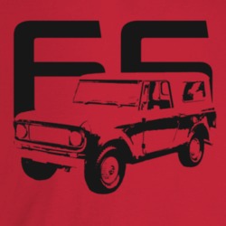 1966 Scout Three Quarter Angle View With Year Light Color T Shirt
