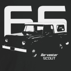 1966 Scout Three Quarter Angle View With Year And Model Name T Shirt