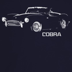 1962 Cobra Three Quarter Angle View With Model Name Dark Color T Shirt