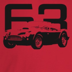 1963 Cobra Three Quarter Angle View With Year Light Color T Shirt