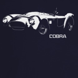 1964 Cobra Three Quarter Angle View With Model Name Dark Color T Shirt